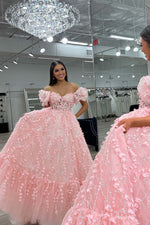 Load image into Gallery viewer, Cute Pink Prom Dress with Sleeves
