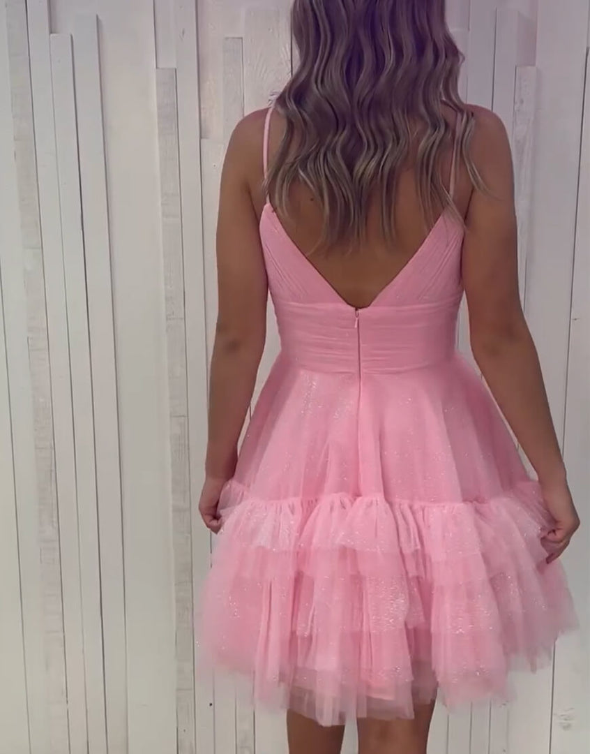 Ruffle Corset Tulle Homecoming Dress