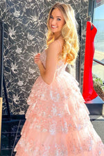 Load image into Gallery viewer, Ruffle Prom Dress with Tiered Sequin
