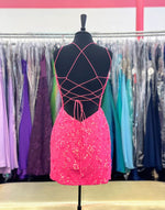 Load image into Gallery viewer, Tight Open Back Pink Homecoming Dress
