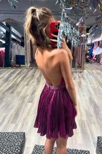 Load image into Gallery viewer, A-Line Pleated Backless Homecoming Dress
