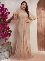 Load image into Gallery viewer, Plus Size Evening Dress with Sleeves
