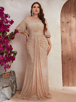 Load image into Gallery viewer, Plus Size Evening Dress with Sleeves
