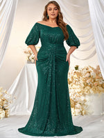 Load image into Gallery viewer, Plus Size Evening Dress with Sleeves
