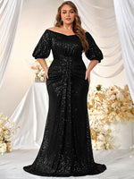 Load image into Gallery viewer, Plus Size Evening Dress with Sleeves
