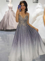 Load image into Gallery viewer, Gradient Glitter Beaded Prom Dress
