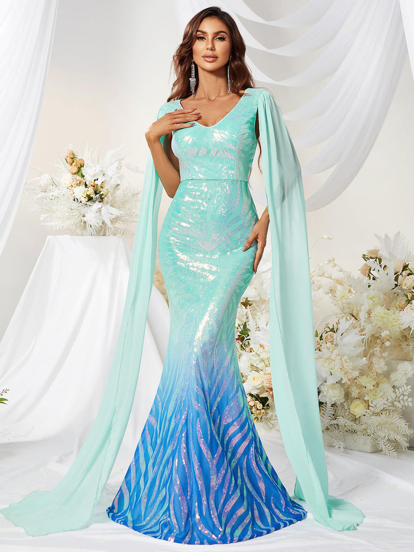 Ombre Mermaid Prom Dress