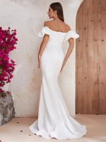 Load image into Gallery viewer, Off the Shoulder Mermaid White Formal Dress
