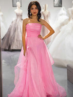 Load image into Gallery viewer, Pink Strapless Prom Dress
