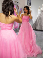 Load image into Gallery viewer, Pink Strapless Prom Dress
