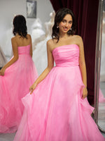 Load image into Gallery viewer, Pink Strapless Prom Dress
