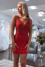 Load image into Gallery viewer, Beaded Backless Fitted Mini Homecoming Dress
