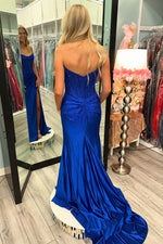 Load image into Gallery viewer, Strapless Corset Beaded Prom Dress with Slit
