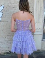 Load image into Gallery viewer, Strapless Cute Sparkly Homecoming Dress
