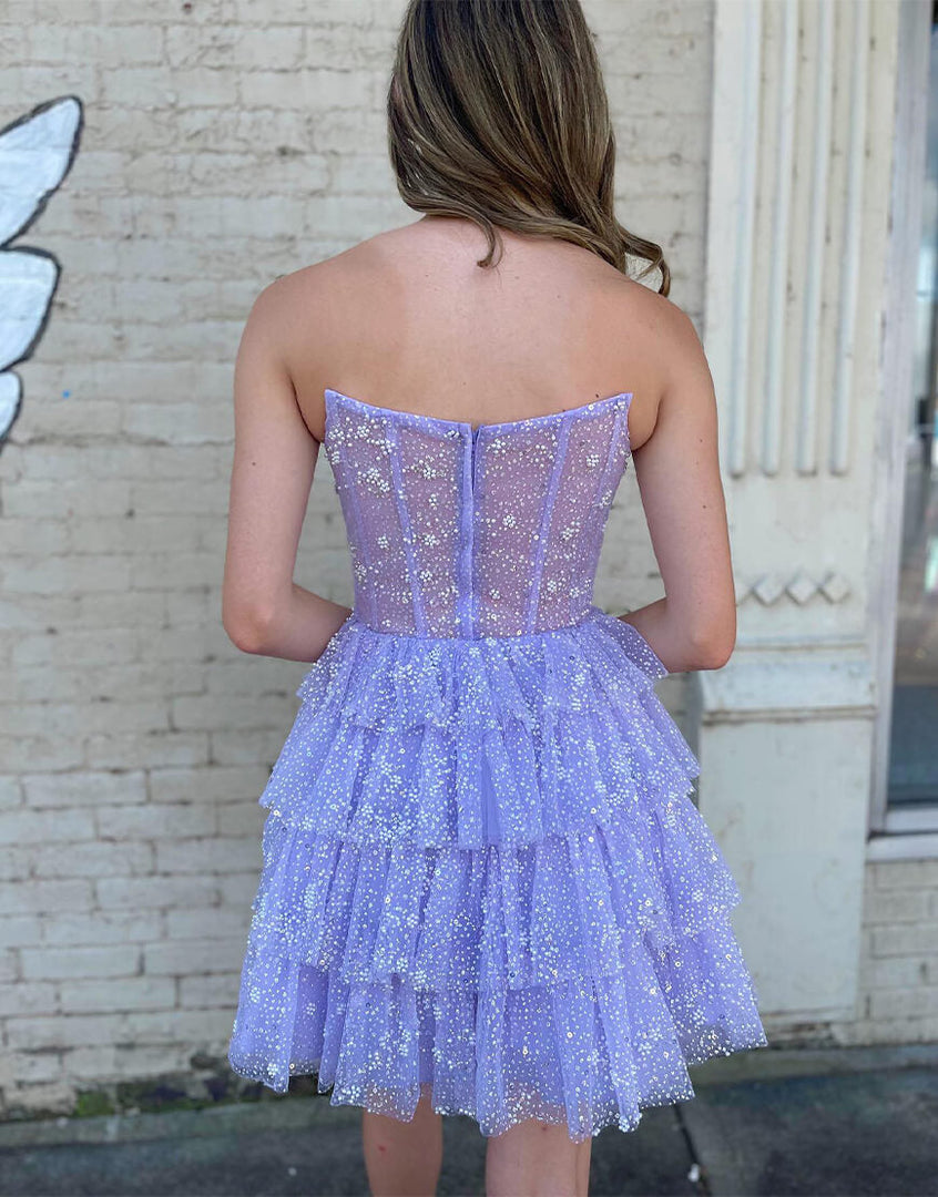 Strapless Cute Sparkly Homecoming Dress