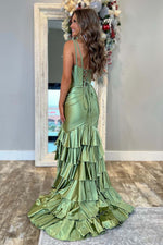 Load image into Gallery viewer, Bodycon Slit Prom Dress with Ruffle Skirt
