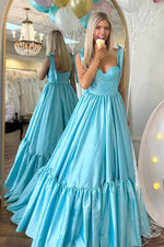 Load image into Gallery viewer, Straps Satin Cute Prom Dress
