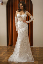 Load image into Gallery viewer, White Lace Vintage Prom Dress
