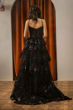 Load image into Gallery viewer, Ruffle Sheer Corset Bodice Prom Dress
