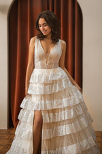 Load image into Gallery viewer, Tiered Sequin Tulle Prom Dress
