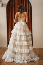 Load image into Gallery viewer, Tiered Sequin Tulle Prom Dress
