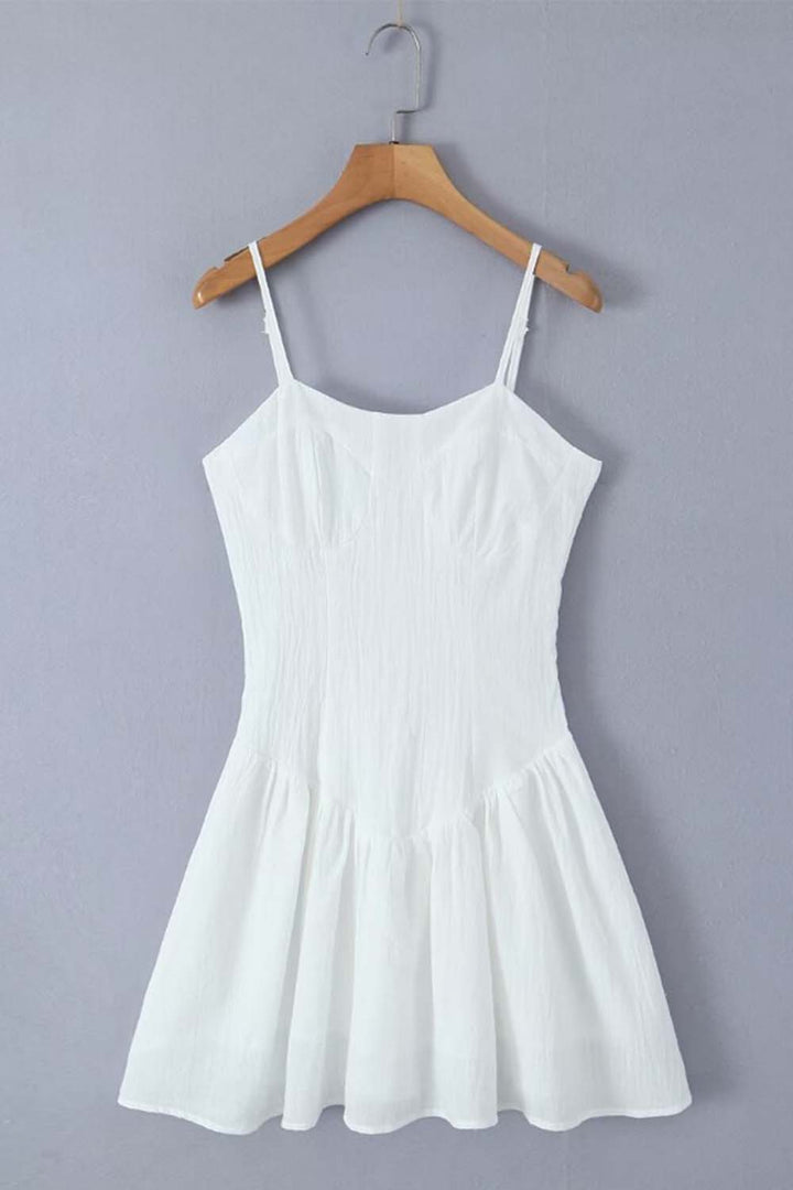 White Drop Waist Mini Dress