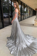 Load image into Gallery viewer, Metallic Senior Prom Dress with Keyholes
