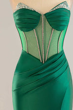 Load image into Gallery viewer, Strapless Sheer Corset Bodice Homecoming Dress with Beading
