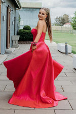 Load image into Gallery viewer, Satin Sweetheart Prom Dress with Slit
