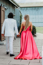 Load image into Gallery viewer, Satin Sweetheart Prom Dress with Slit
