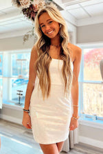 Load image into Gallery viewer, White Strapless Homecoming Dress with Bow
