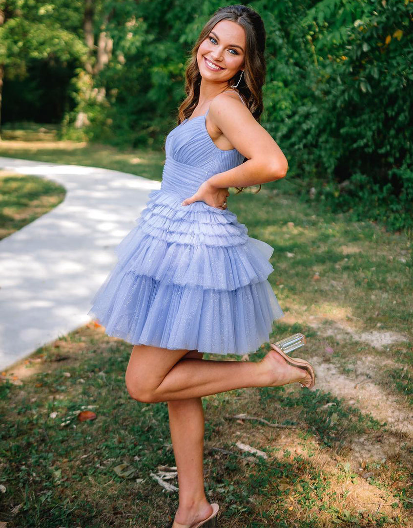 A-line Cute Short Tulle Homecoming Dress