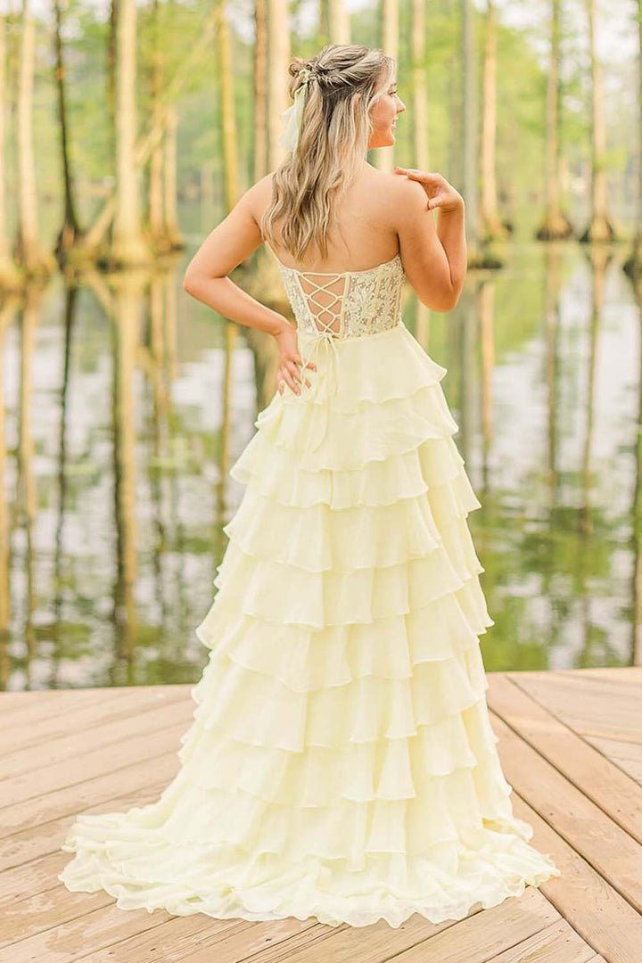 Sweetheart Corset Prom Dress with Slit