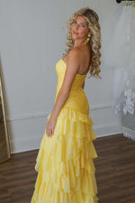 Load image into Gallery viewer, Sheath Sweetheart Ruffle Slit Prom Gown
