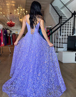 Load image into Gallery viewer, Tulle Lavender Unique Prom Dress
