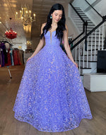 Load image into Gallery viewer, Tulle Lavender Unique Prom Dress
